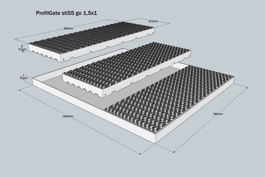 ProfilGate sti 55 go, modul 1,5x1